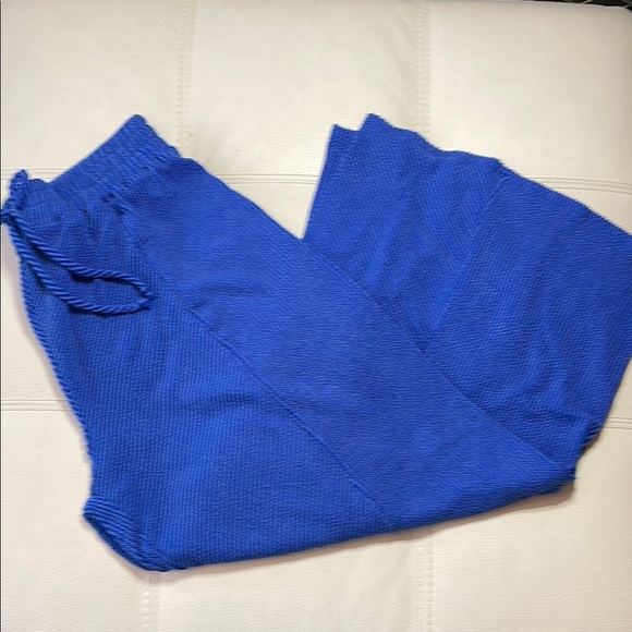 Urban Ribbed Lounge Pants with Elastic Waistband-Peacock Blue-Size 2XL-NWT - Picture 1 of 5